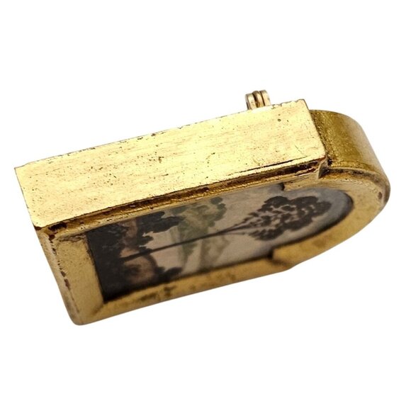 Tree Painting Brooch, Art Framed Pin, Signed CJ 1999 - Picture 10 of 16